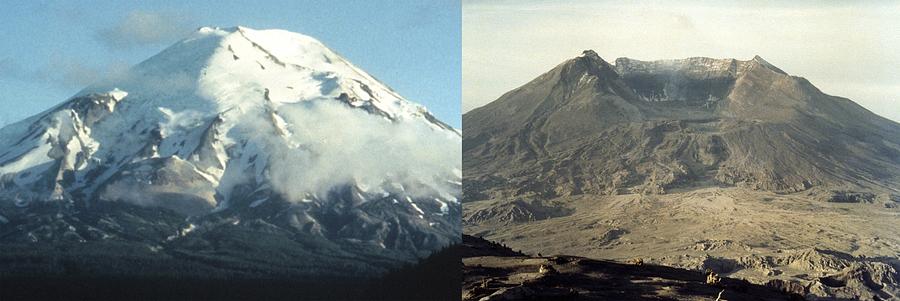 Before And After The Eruption Of Mount #1 Photograph by Everett
