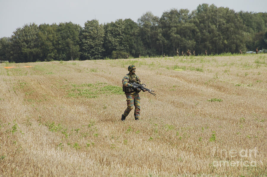 Belgian Paratroopers Proceeding Photograph by Luc De Jaeger - Fine Art ...