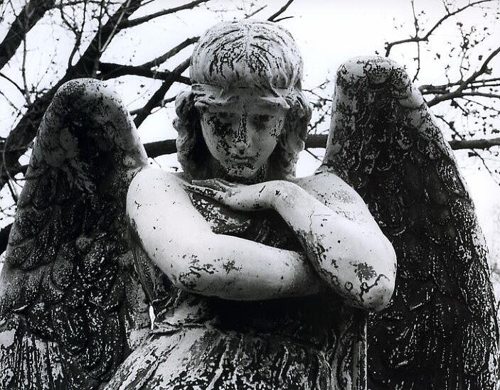 Black And White Photograph - Bellefontaine Angel #1 by Jane Linders