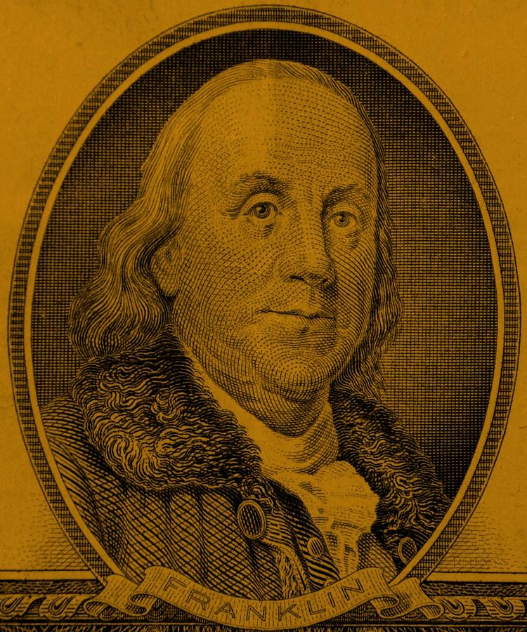 Ben Franklin In Orange Photograph
