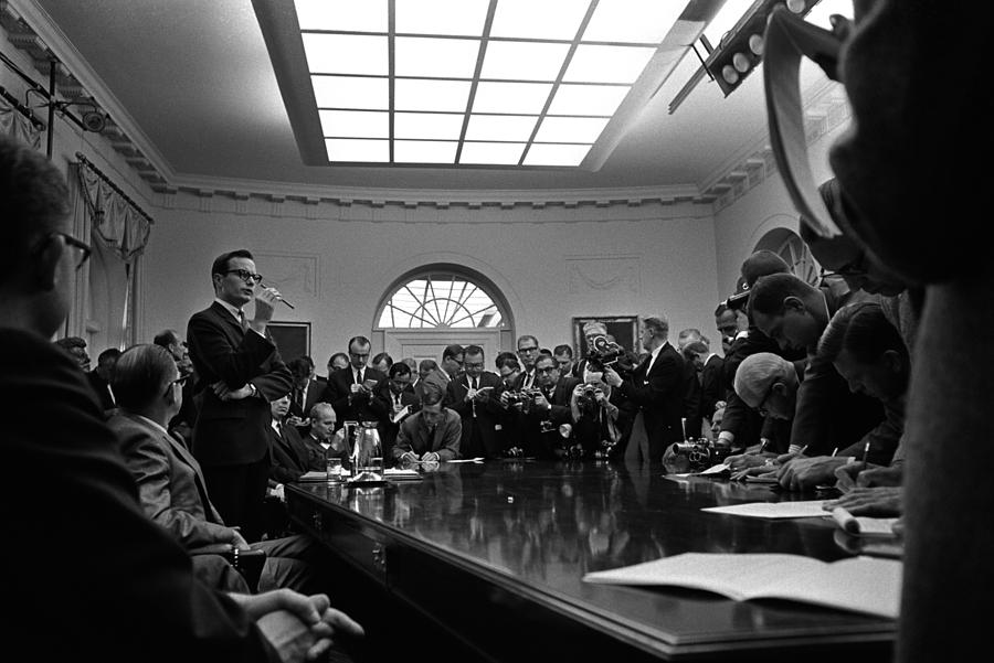 History Photograph - Bill Moyers, Lyndon Johnsons Press #1 by Everett