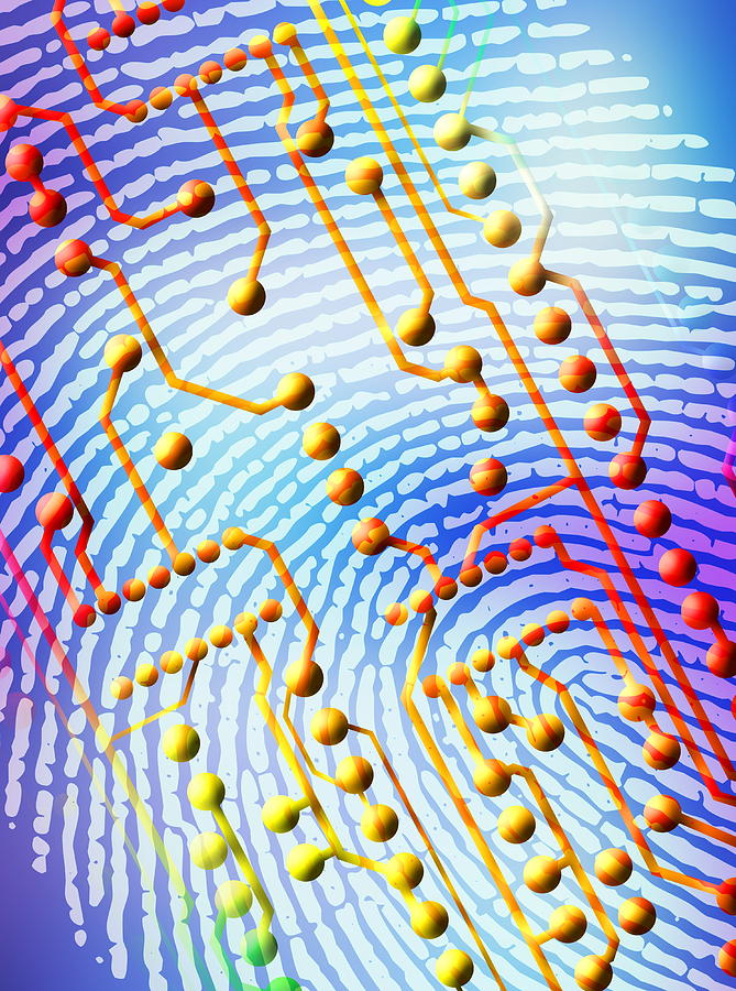 Unique Photograph - Biometric Fingerprint Scan #1 by Pasieka