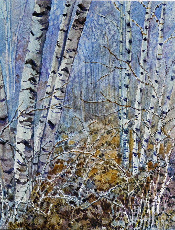 Birches #1 Painting by Louise Peardon