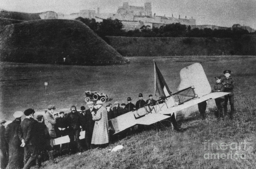 Bleriot Lands In England, 1909 #1 Photograph by Science Source