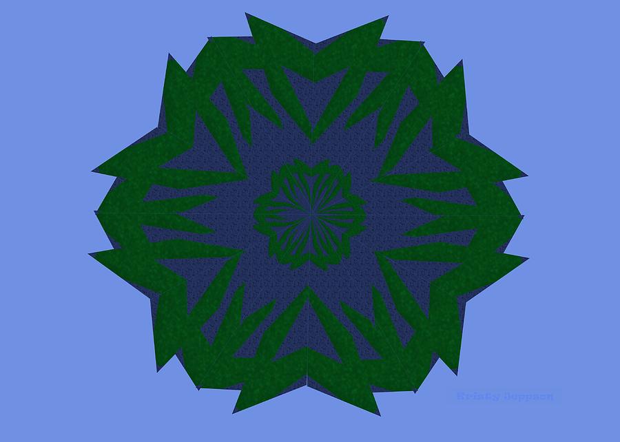 Blue and Green Kaleidoscope Digital Art by Kristy Jeppson