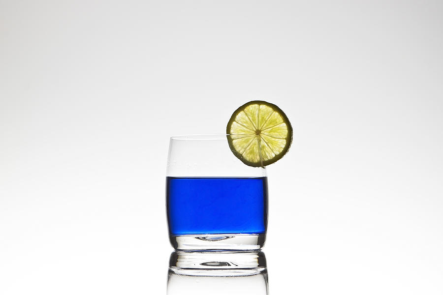 Lemon Photograph - Blue Cocktail With Lemon #1 by Joana Kruse