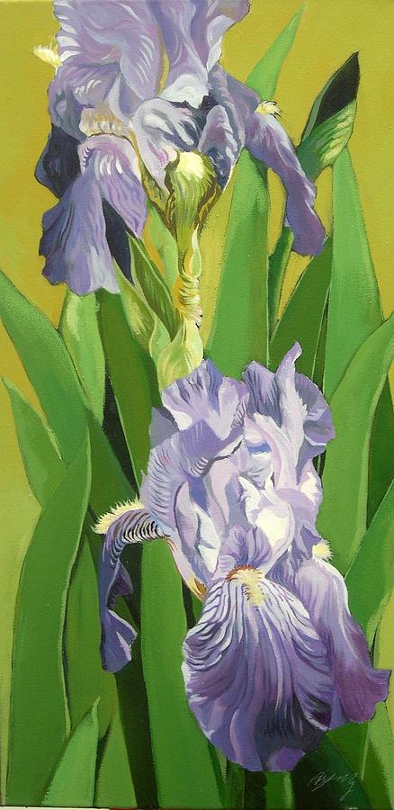Blue Iris #1 Painting by Alfred Ng