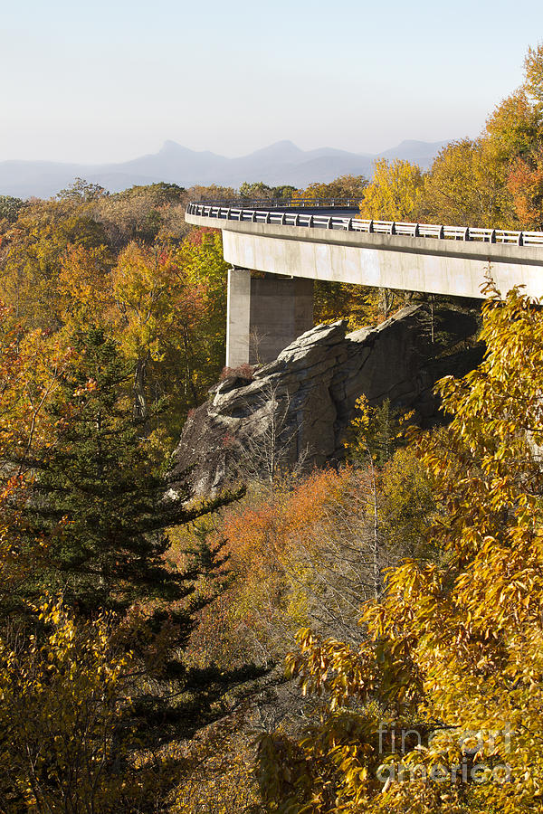 Blue Ridge Parkway Linn Cove Viaduct Fall Colors #1 Photograph by Dustin K Ryan