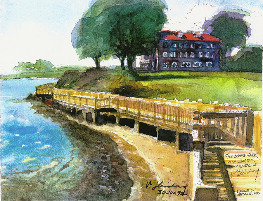 Boardwalk and Bayou Condos #1 Painting by Craig A Christiansen