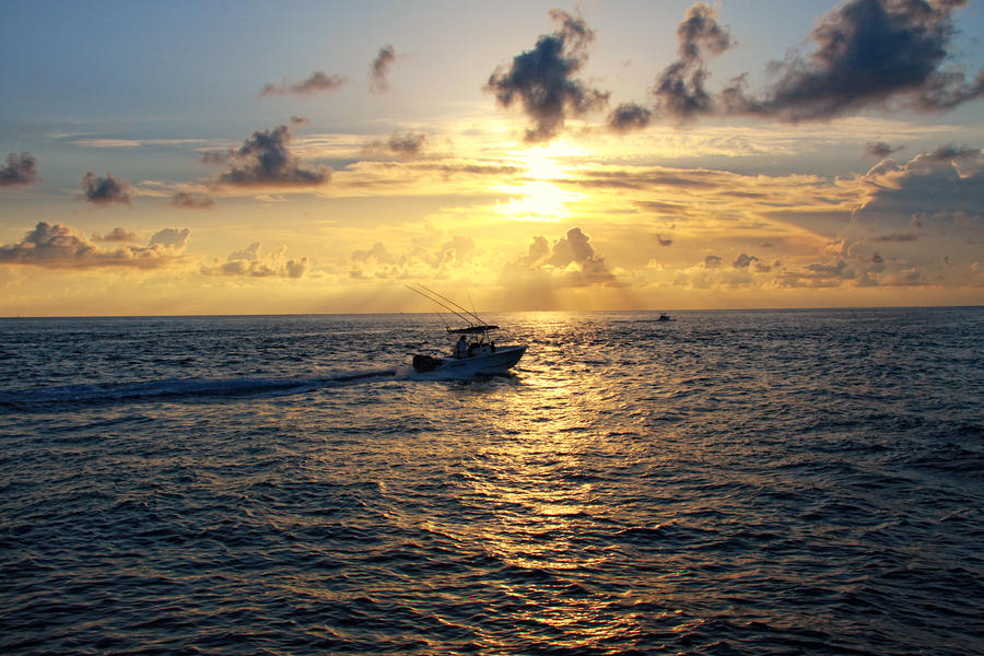 Boating at Sunrise #1 Photograph by Joe Myeress