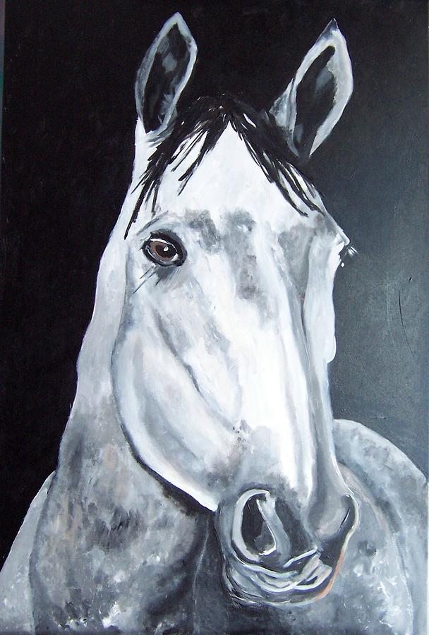 Horse Portrait Painting - Boccachino by Krista Ouellette
