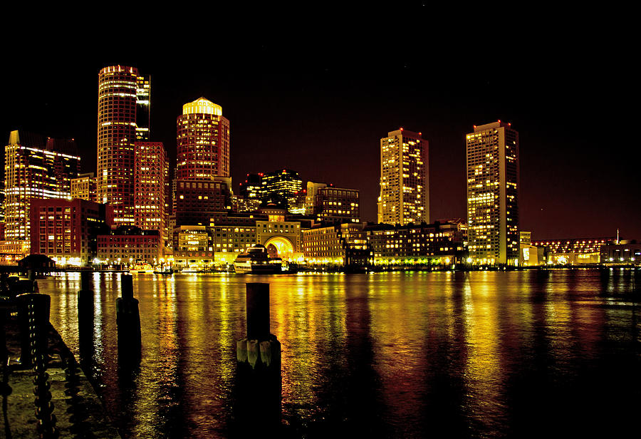 Boston at Night Photograph by Gordon Ripley