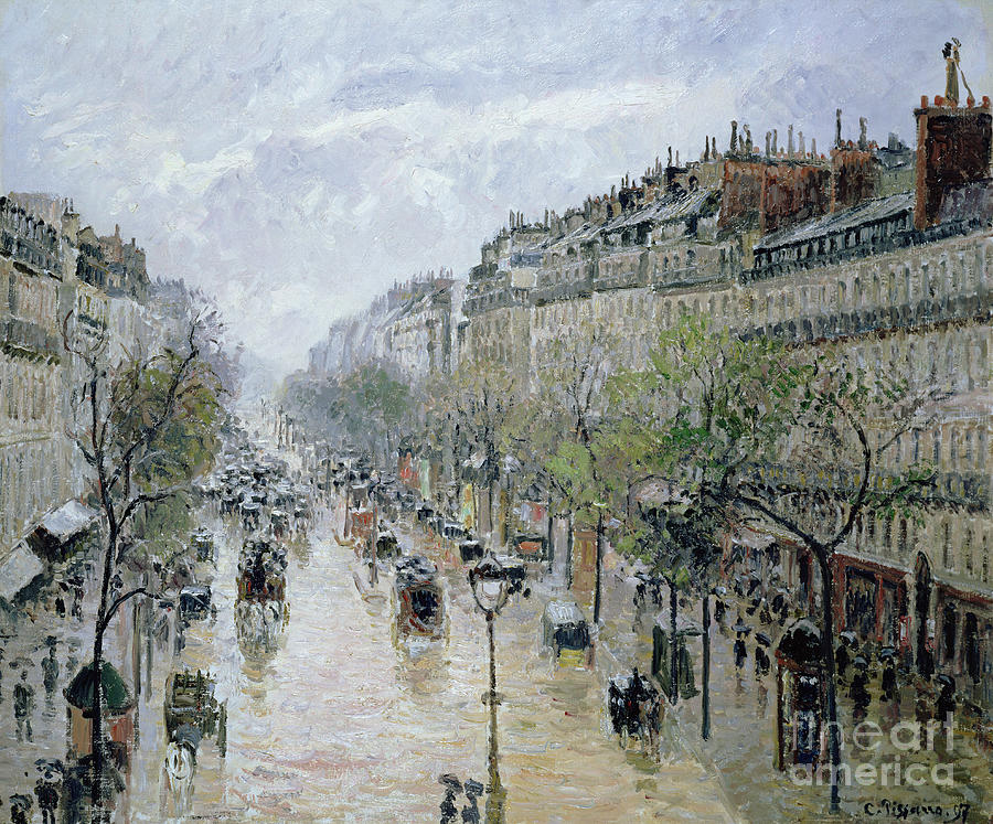 Boulevard Montmartre Painting by Camille Pissarro