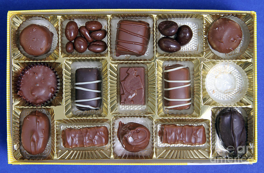 Candy Photograph - Box Of Chocolates #1 by Photo Researchers