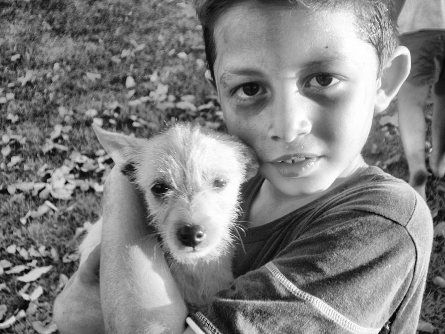 Portrait Photograph - Boy and his Dog #1 by Beto Machado