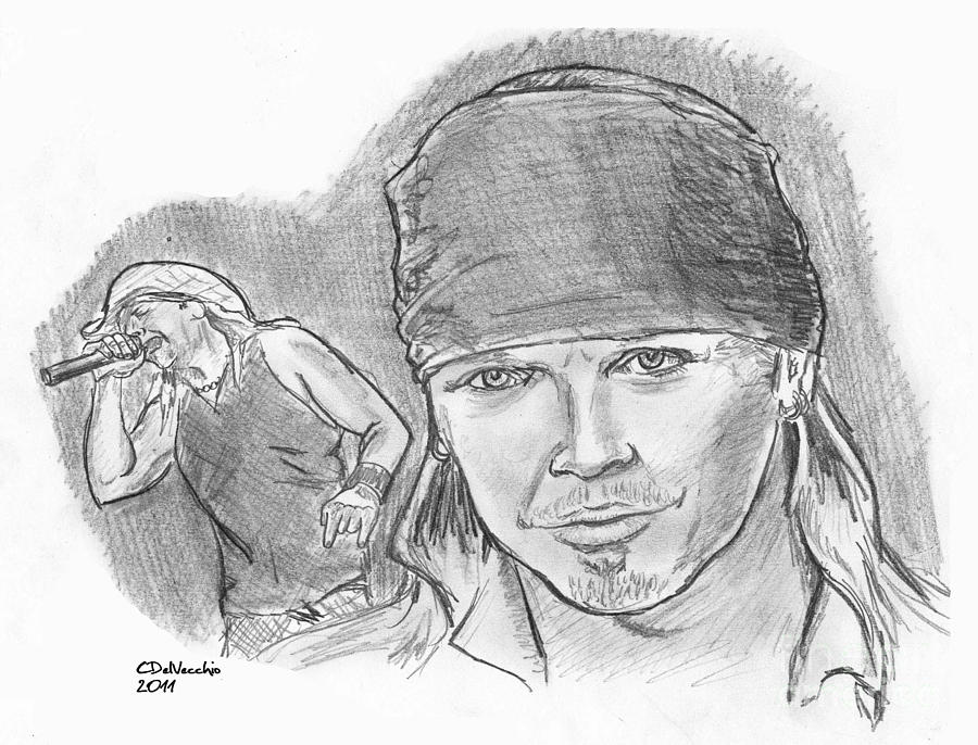 Bret Michaels #1 Drawing by Chris DelVecchio
