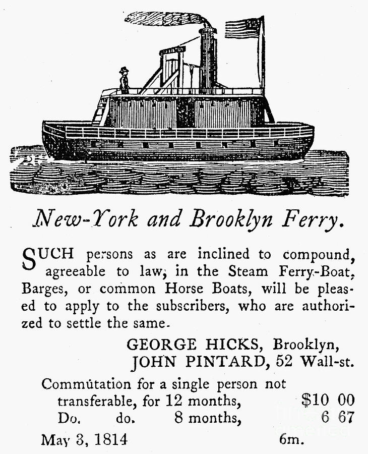 Brooklyn Ferry, 1814 #1 Photograph by Granger