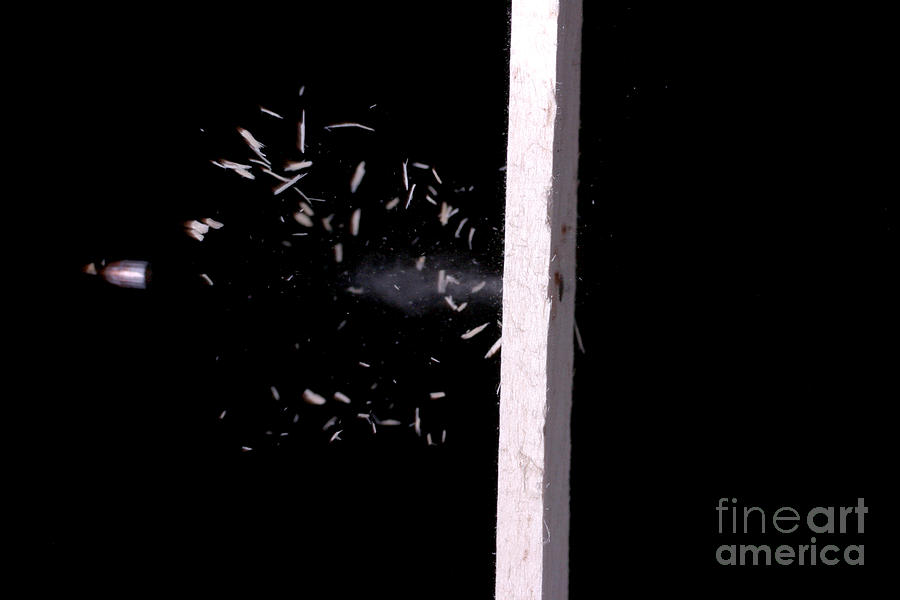 Bullet Hitting Wood Photograph by Ted Kinsman Pixels