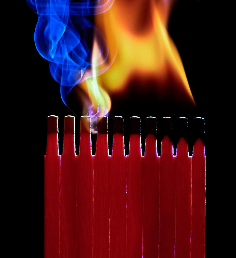 Burning matches #1 Photograph by Juan Carlos Ferro Duque