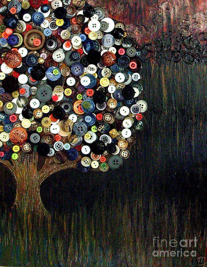 Button tree 0002 Painting by Monica Furlow