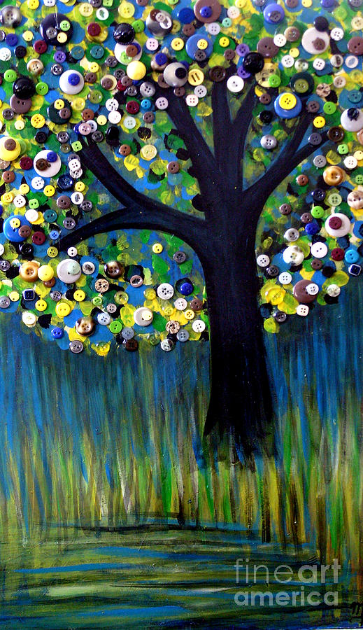 Button tree 0005 Painting by Monica Furlow