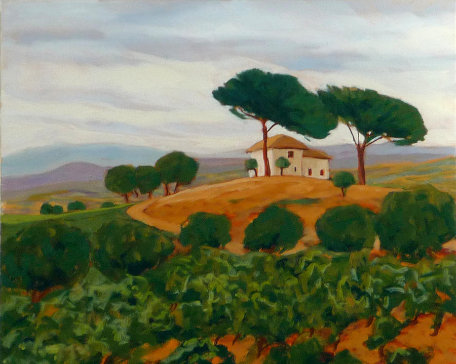 Cacabelos Painting by Liliane Fournier