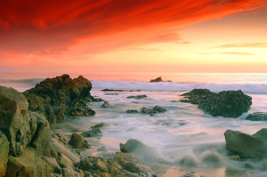 California Beach Sunset #1 Photograph by Dung Ma