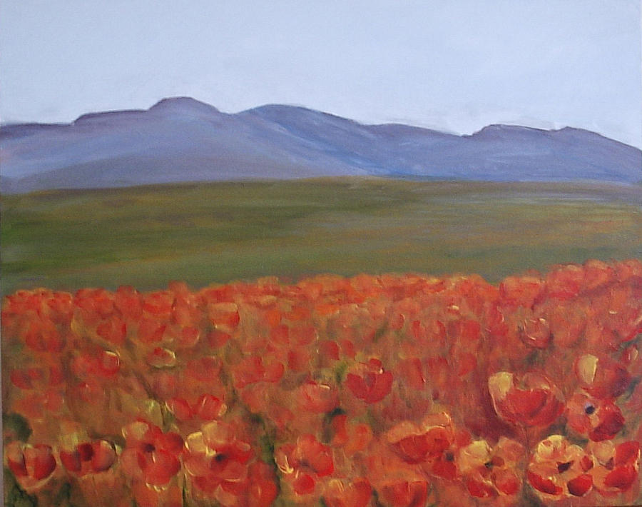 California poppies field #1 Painting by Silvia Philippsohn