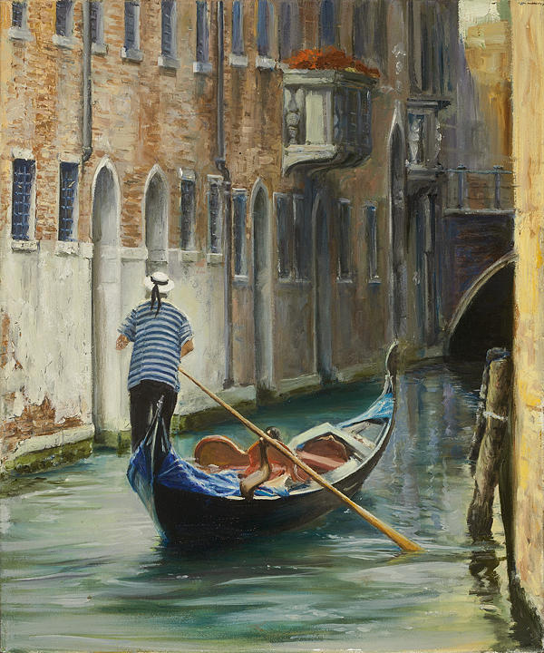 Canals of Venice  #1 Painting by Larisa Napoletano