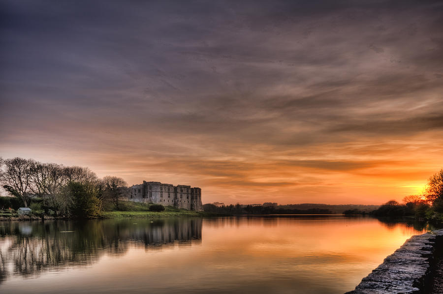 Carew Castle Sunset #1 Photograph by Steve Purnell