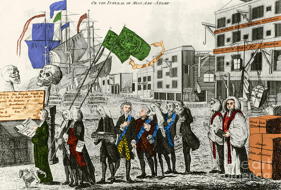 Cartoon, Repeal Of The Stamp Act #1 Photograph by Photo Researchers
