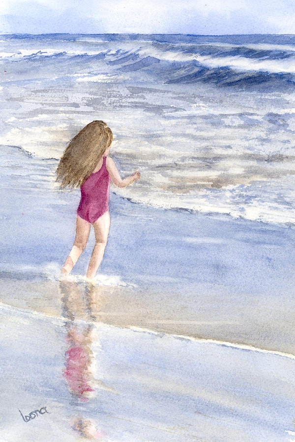 Beach Painting - Catch The Wave #1 by Leona Jones