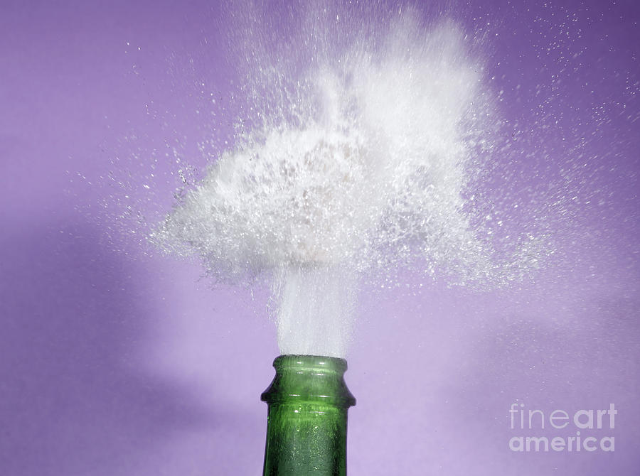 Bottle Photograph - Champagne Cork Popping #1 by Ted Kinsman