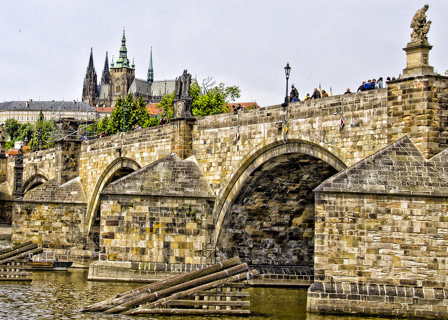 Prague Photograph - Charles Bridge and Prague Castle #1 by Jon Berghoff