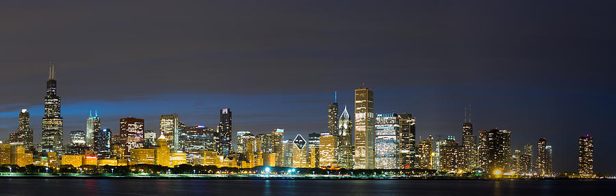 Chicago Skyline at Night Photograph by Twenty Two North Photography ...