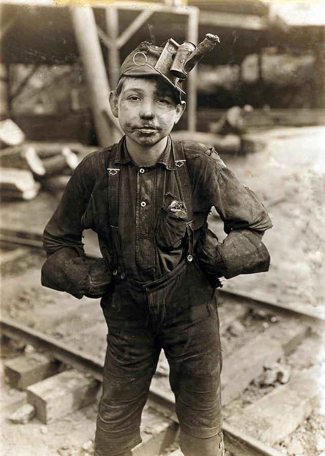 Portrait Photograph - Child Laborer Portrayed By Lewis Hine #1 by Everett