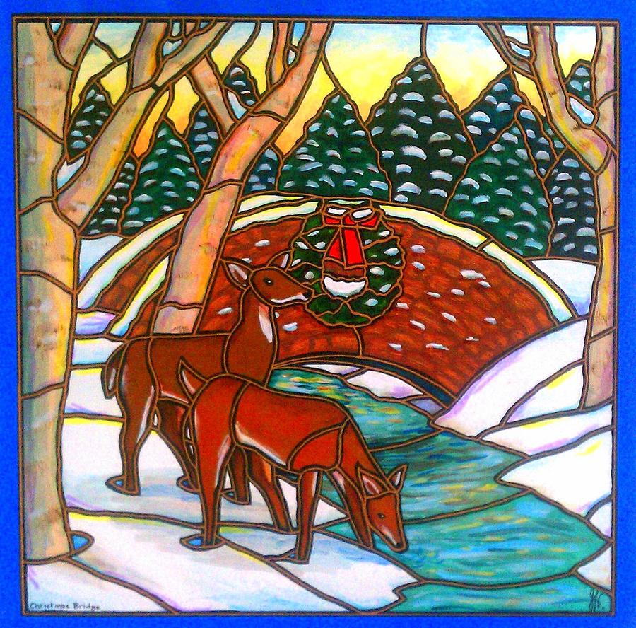Christmas Bridge #2 Painting by Jim Harris