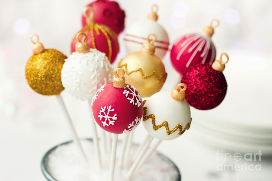 Cake Photograph - Christmas cake pops #1 by Ruth Black