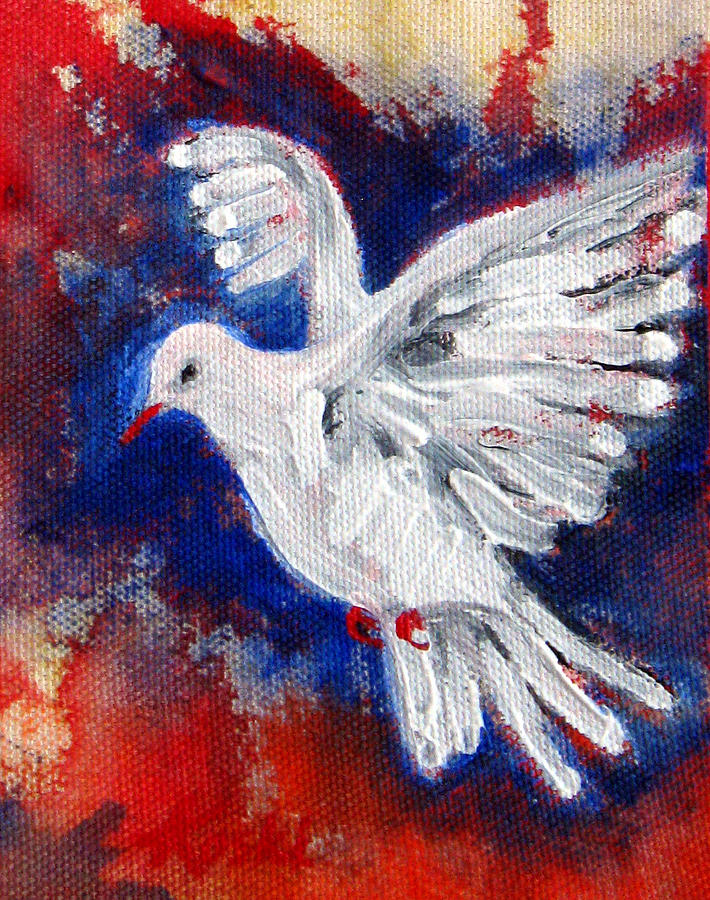 Christmas Dove Painting by Beverly Koski