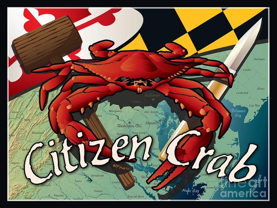 Citizen Crab of Maryland #1 Digital Art by Joe Barsin