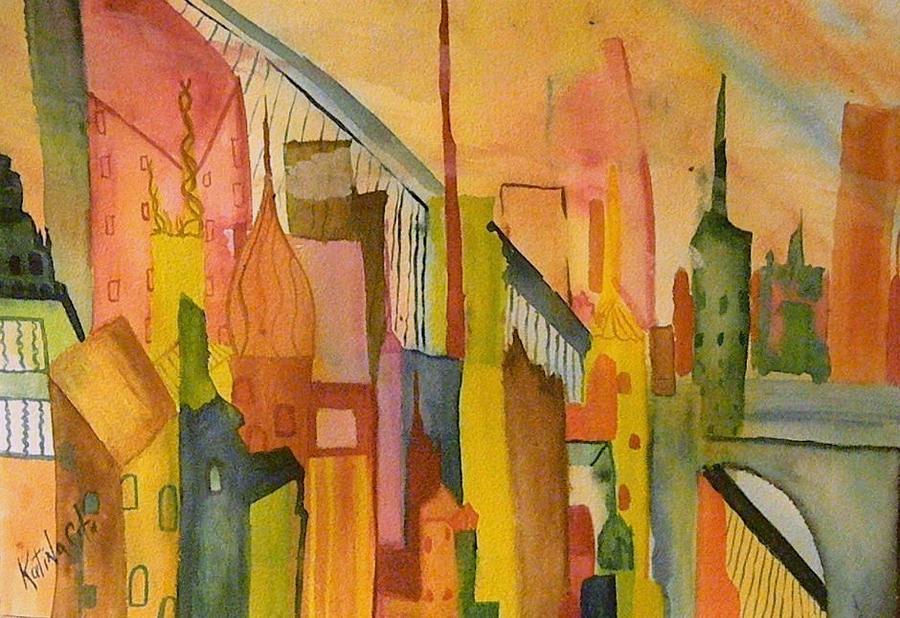 City Painting - City #1 by Katina Cote