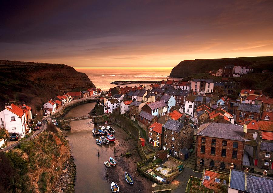 Cityscape At Sunset, Staithes Photograph