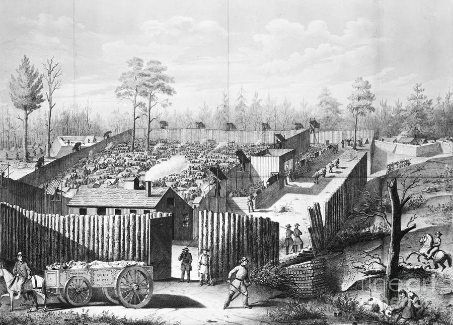 Transportation Photograph - Civil War: Prison, 1864 #1 by Granger