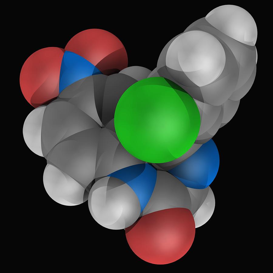 Clonazepam Drug Molecule #1 Digital Art by Laguna Design