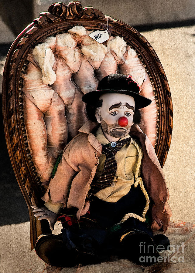 Toy Photograph - Clown Waiting #1 by Bobbi Feasel