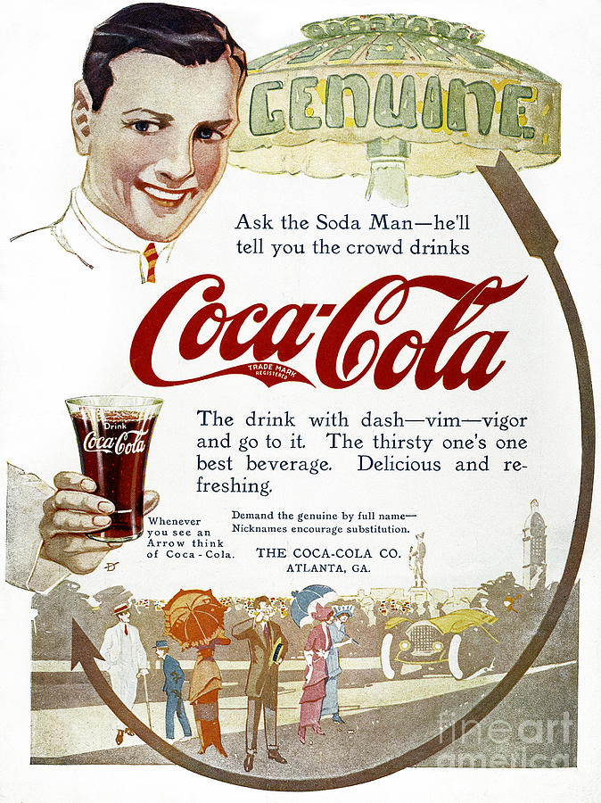 Coca-cola Ad, 1914 #2 Drawing by Granger