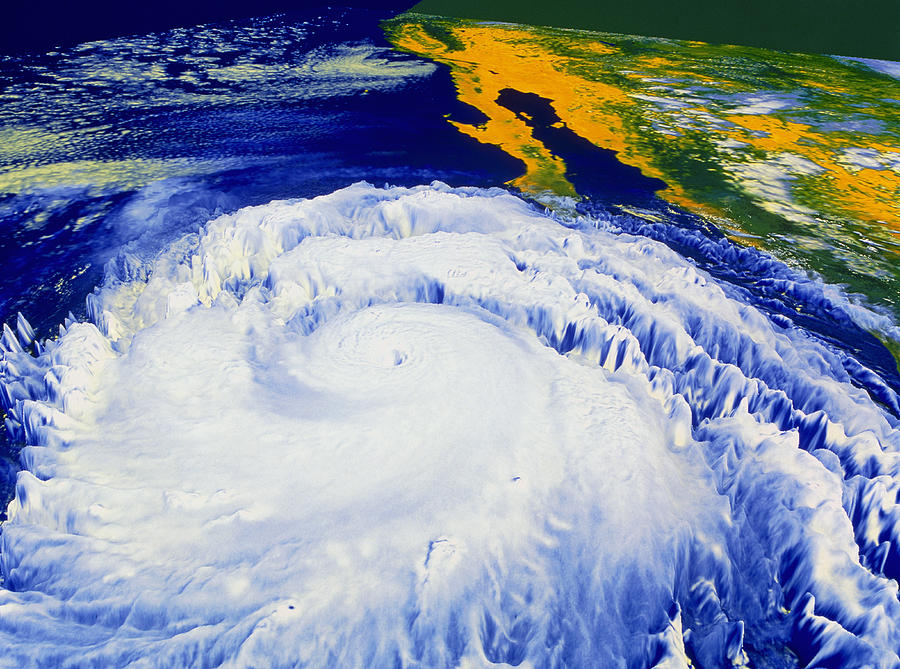 Coloured Satellite Image Of Hurricane Linda Photograph by Nasagoddard