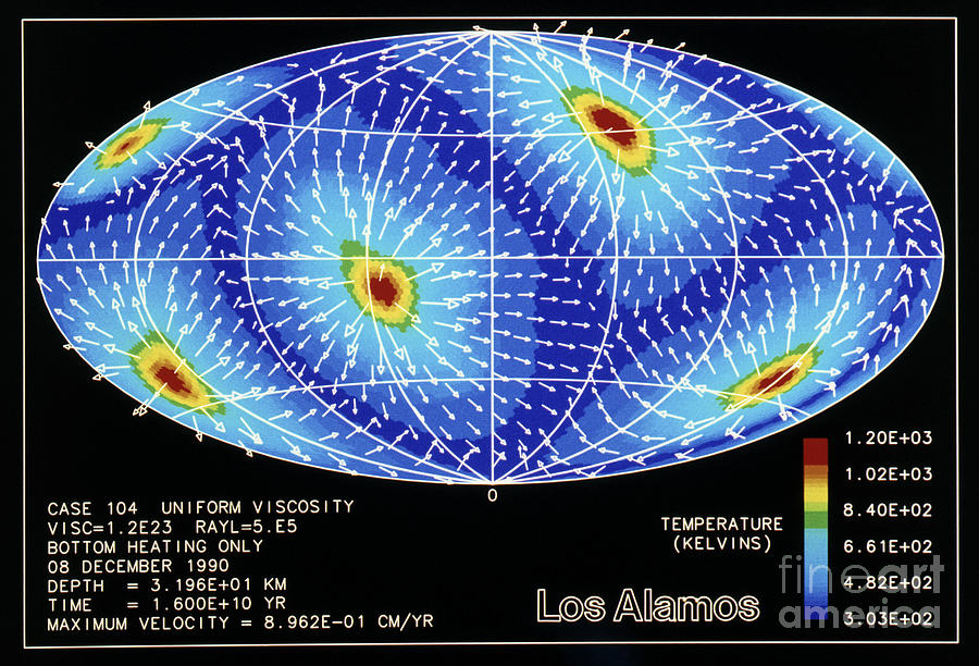 Computer Model Of Earth With Cold #1  by Los Alamos National Laboratory