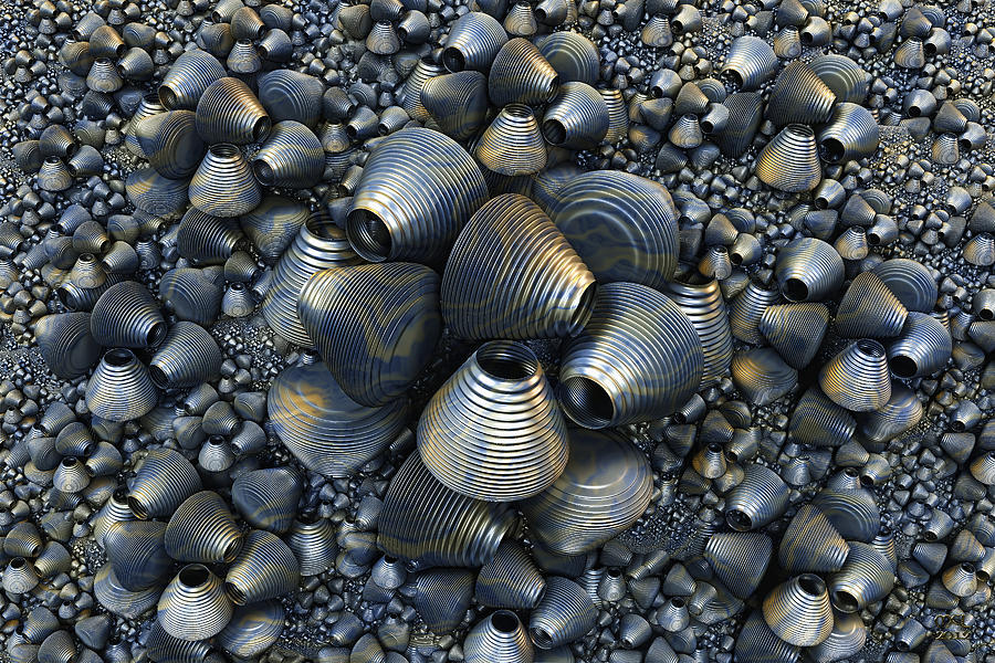 Cone Fractal Landscape Digital Art by Manny Lorenzo