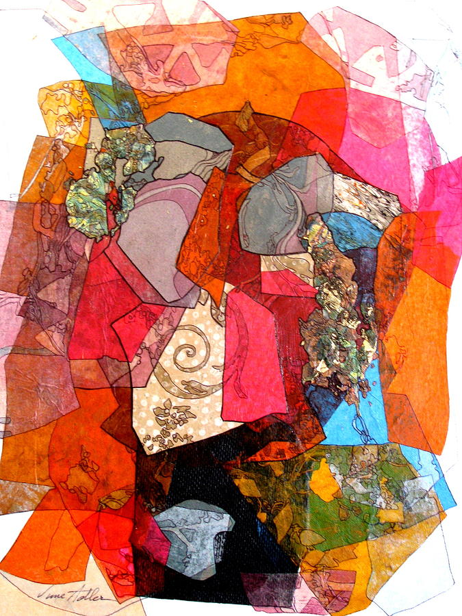 Abstract Mixed Media - Confetti #1 by June Adler